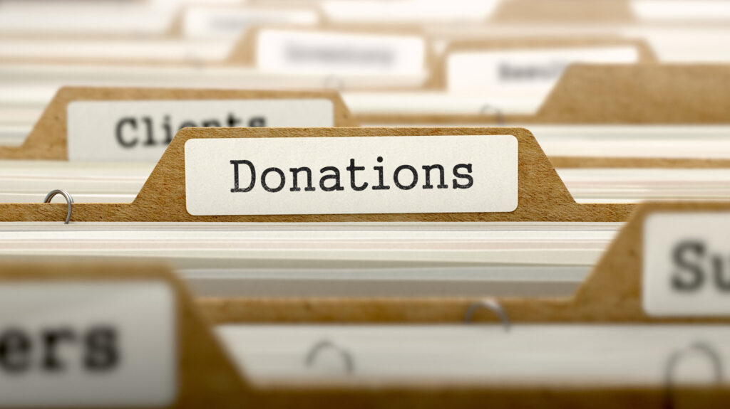 Donations folder for charities
